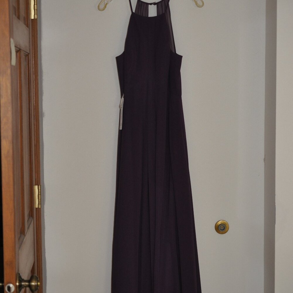Azazie Plum Sarah size 8 Bridesmaids dress chiffon New with tags